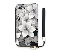 DWTJKMS Portefeuille long en cuir synthétique fin noir et blanc avec emplacements pour cartes, blanc, 20 x 10,5 cm, blanc, 20x10.5cm