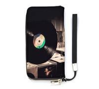 DWTJKMS Portefeuille long en cuir synthétique fin pour disques vinyles pour homme et femme, portefeuille minimaliste avec emplacements pour cartes, blanc, 20 x 10,5 cm, blanc, 20x10.5cm