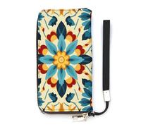 DWTJKMS Portefeuille long et fin en cuir synthétique coloré et arabe modifiable jaune pour homme et femme, portefeuille minimaliste avec emplacements pour cartes, blanc, 20 x 10,5 cm, blanc, 20x10.5cm