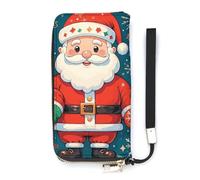 DWTJKMS Portefeuille long fin en cuir synthétique avec fentes pour cartes, motif Père Noël, pour homme et femme, blanc, 20 x 10,5 cm, blanc, 20x10.5cm