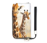 DWTJKMS Portefeuille long girafe fin en cuir synthétique pour homme et femme, portefeuille minimaliste avec emplacements pour cartes, blanc, 20 x 10,5 cm, blanc, 20x10.5cm