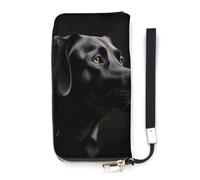DWTJKMS Portefeuille long noir labrador fin en cuir synthétique pour homme et femme, portefeuille minimaliste avec fentes pour cartes, blanc, 20 x 10,5 cm, blanc, 20x10.5cm