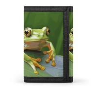 DWTJKMS Portefeuille minimaliste à trois volets pour bébé, motif grenouille arborée, pour homme, portefeuille antivol, peut contenir des cartes et de l'argent liquide