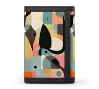 DWTJKMS Portefeuille minimaliste à trois volets pour homme art moderne motif chat art moderne portefeuille antivol peut contenir cartes et espèces