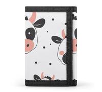 DWTJKMS Portefeuille minimaliste à trois volets pour homme avec imprimé vache de dessin animé