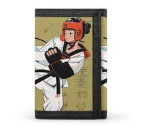 DWTJKMS Portefeuille minimaliste à trois volets pour homme - Design Taekwondo - Design minimaliste - Portefeuille antivol - Peut contenir des cartes et de l'argent liquide