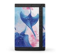 DWTJKMS Portefeuille minimaliste à trois volets pour homme Motif animaux marins