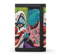 DWTJKMS Portefeuille minimaliste à trois volets pour homme Motif clowns