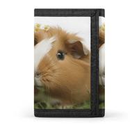 DWTJKMS Portefeuille minimaliste à trois volets pour homme Motif cochon d'Inde