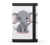 DWTJKMS Portefeuille minimaliste à trois volets pour homme Motif éléphant de dessin animé mignon Portefeuille antivol pour cartes et espèces