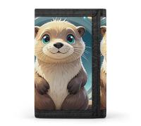 DWTJKMS Portefeuille minimaliste à trois volets pour homme Motif loutre mignon