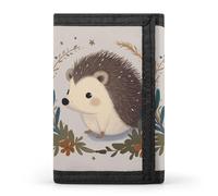 DWTJKMS Portefeuille minimaliste à trois volets pour homme Motif petit hérisson
