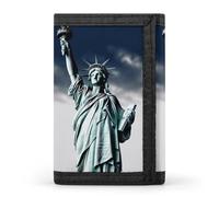 DWTJKMS Portefeuille minimaliste à trois volets pour homme Motif statue de la Liberté