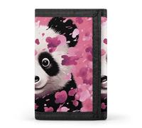 DWTJKMS Portefeuille minimaliste en coton pour homme Motif panda Rose