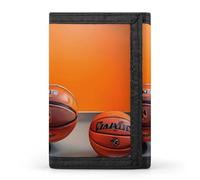 DWTJKMS Portefeuille minimaliste orange pour homme à trois volets moderne tendance portefeuille antivol pour cartes et espèces