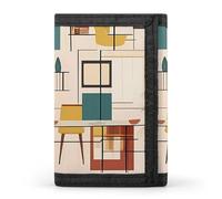DWTJKMS Portefeuille moderne du milieu du siècle minimaliste pour homme - Portefeuille fin à trois volets tendance moderne - Portefeuille antivol pour cartes et espèces