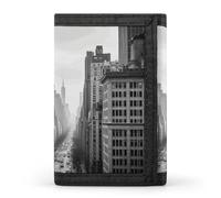 DWTJKMS Portefeuille New York minimaliste noir et blanc pour homme - Portefeuille à trois volets tendance moderne - Portefeuille antivol pour cartes et espèces