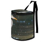 DWTJKMS Poubelle de voiture à suspendre de grande capacité avec couvercle - Motif héron gris dans l'eau - Anti-fuite - Étanche - Accessoires d'intérieur indispensables pour les voitures