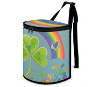 DWTJKMS Poubelle de voiture arc-en-ciel avec couvercle - Grande capacité à suspendre - Étanche - Étanche - Accessoires d'intérieur
