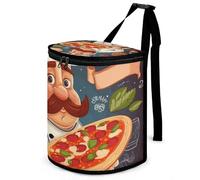 DWTJKMS Poubelle de voiture Chef Pizza avec couvercle - Grande capacité - À suspendre - Anti-fuite - Étanche - Accessoires d'intérieur indispensables pour les voitures