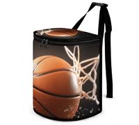 DWTJKMS Poubelle de voiture de basket-ball avec couvercle - Grande capacité - À suspendre - Étanche - Étanche - Accessoires d'intérieur indispensables pour les voitures