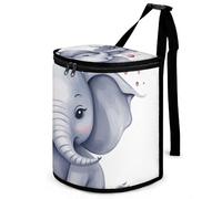 DWTJKMS Poubelle de voiture éléphant mignon avec couvercle, grande capacité, à suspendre, étanche, étanche, accessoire d'intérieur pour voitures