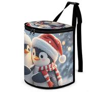 DWTJKMS Poubelle de voiture Embracing Penguins avec couvercle - Grande capacité - À suspendre - Étanche - Étanche - Accessoire d'intérieur indispensable pour les voitures