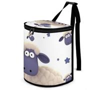 DWTJKMS Poubelle de voiture en forme de mouton avec couvercle - Grande capacité - À suspendre - Étanche - Étanche - Accessoires d'intérieur indispensables pour les voitures