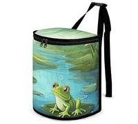 DWTJKMS Poubelle de voiture grenouille dans un étang - Grande capacité - À suspendre - Étanche - Étanche - Accessoires d'intérieur indispensables pour les voitures