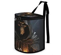 DWTJKMS Poubelle de voiture Grim Reaper avec couvercle - Grande capacité - À suspendre - Étanche - Étanche - Accessoire d'intérieur indispensable pour les voitures