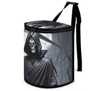 DWTJKMS Poubelle de voiture Grim Reaper avec couvercle - Grande capacité - À suspendre - Étanche - Étanche - Accessoire d'intérieur indispensable pour les voitures
