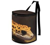 DWTJKMS Poubelle de voiture Leopard Little Gecko avec couvercle, grande capacité à suspendre, étanche, étanche, accessoires d'intérieur
