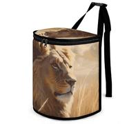DWTJKMS Poubelle de voiture motif lion de prairie avec couvercle, grande capacité à suspendre, étanche, étanche, accessoire d'intérieur indispensable pour les voitures