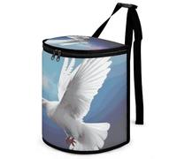 DWTJKMS Poubelle de voiture Peace Dove avec couvercle, grande capacité à suspendre, étanche, étanche, accessoire d'intérieur indispensable pour les voitures