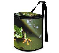 DWTJKMS Poubelle de voiture Peace Tree Frog avec couvercle - Grande capacité - À suspendre - Étanche - Étanche - Accessoires d'intérieur indispensables pour les voitures
