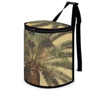 DWTJKMS Poubelle de voiture tropicale en forme de palmier avec couvercle, grande capacité à suspendre, étanche, étanche, accessoire d'intérieur indispensable pour les voitures
