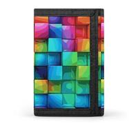 DWTJKMS Rainbow Color Plaid-png Portefeuille minimaliste pour homme Slim à trois volets Portefeuille moderne tendance portefeuille antivol pour cartes et espèces