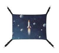 DWTJKMS Rocket in Space Hamacs de couchage doux réglable pour animaux domestiques pour toutes saisons pour chats, furets, chiots, lapins, petits animaux (classique)
