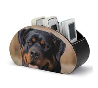 DWTJKMS Rottweiler Support de télécommande en cuir pour chien Boîte de rangement avec compartiments Multifonctionnel Organiseur de bureau Accessoires de bureau