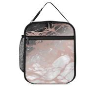 DWTJKMS Sac à déjeuner isotherme couleur marbre or rose, sac isotherme étanche pour homme et femme, avec poignée, boîte à déjeuner isotherme réutilisable pour bureau, travail, pique-nique