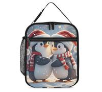 DWTJKMS Sac à déjeuner isotherme Embracing Penguins, étanche pour homme et femme, avec poignée, boîte à déjeuner isotherme réutilisable pour bureau, travail, pique-nique