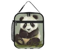 DWTJKMS Sac à déjeuner isotherme en forme de petit panda, étanche pour homme et femme, avec poignée, boîte à déjeuner isotherme réutilisable pour bureau, travail, pique-nique