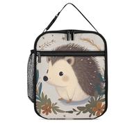 DWTJKMS Sac à déjeuner isotherme mignon en forme de petit hérisson, étanche pour homme et femme, avec poignée, boîte à déjeuner isotherme réutilisable pour bureau, travail, pique-nique