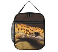 DWTJKMS Sac à déjeuner isotherme motif léopard Little Gecko pour homme et femme, avec poignée, réutilisable, pour bureau, travail, pique-nique