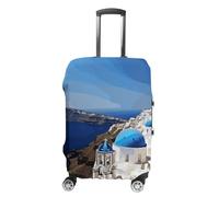 DWTJKMS Santorini Housse de bagage simple et généreuse avec vue sur la mer Motif île grecque Lavable Résistant aux rayures Pour valise de 48,3 à 81,3 cm, Style :, XL, Housse de valise