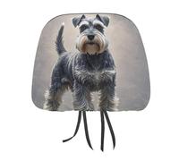 DWTJKMS Schnauzer - 1 housse d'appui-tête de voiture réglable et réutilisable, accessoire d'intérieur de voiture, mignon et vintage, pour la plupart des voitures