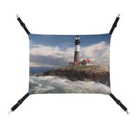 DWTJKMS Sea Lighthouse Hamac pour chat - Hamac de couchage doux réglable pour animaux domestiques - Utilisation en toutes saisons pour chats, furets, chiots, lapins, petits animaux (classique)