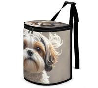 DWTJKMS Shih Tzu Poubelle de voiture pour chien avec couvercle, grande capacité, à suspendre, étanche, étanche, accessoire d'intérieur indispensable pour les voitures