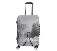 DWTJKMS Snowy Train Tracks Housse de bagage simple et généreuse Housse anti-poussière lavable résistante aux rayures pour valise de 48,3 à 81,3 cm, Style :, S, Housse de valise