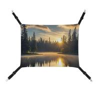 DWTJKMS Sunrise on The Lake Hamac pour chat - Hamac de couchage doux réglable pour animaux domestiques - Utilisation en toutes saisons pour chats, furets, chiots, lapins, petits animaux (classique)